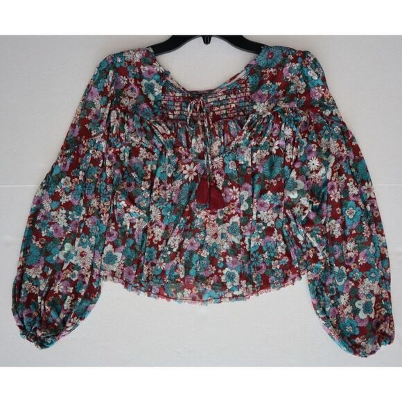 Free People OB1650905 Women's Sz Large Multi Floral Up For Anything Top - Picture 6 of 9
